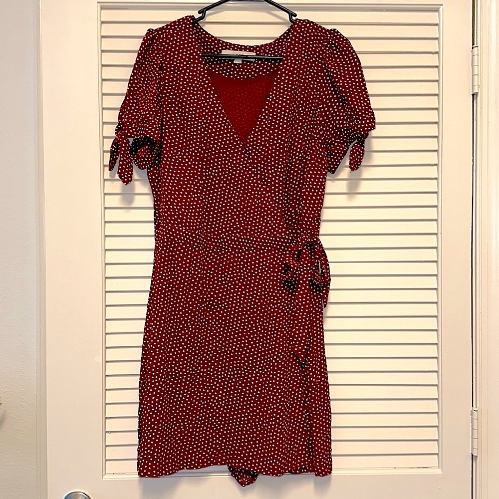 LOFT Red Polka Dot Jumpsuit